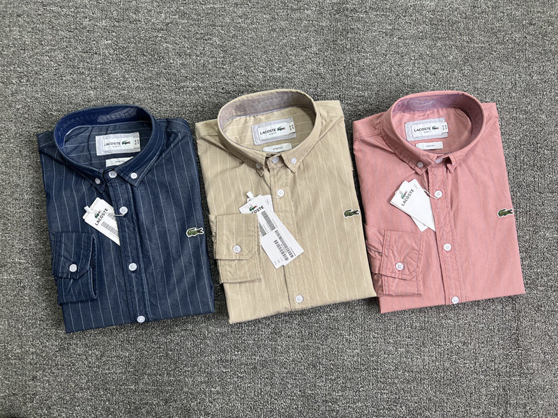 Back view of Lacoste luxury clothing with monogram-inspired silhouette