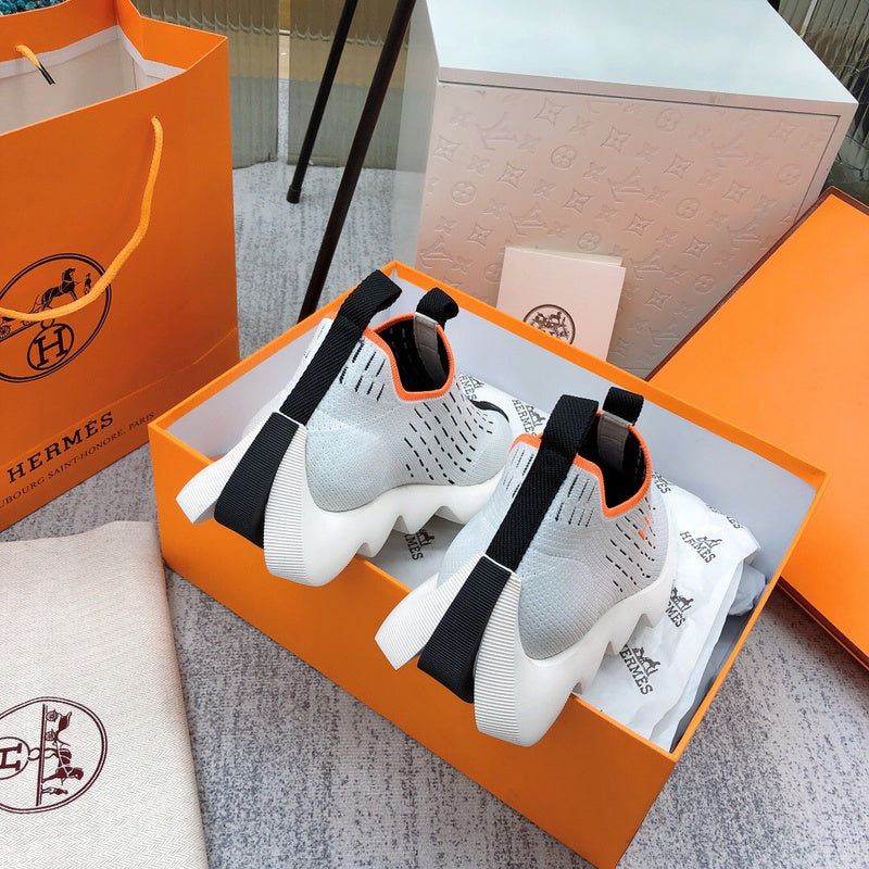 Hermes shoes Style 327 - styled lifestyle view (alternate angle)