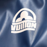 Back view of Louis Vuitton luxury clothing with monogram-inspired silhouette