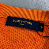Front view of Louis Vuitton luxury clothing with monogram-inspired silhouette