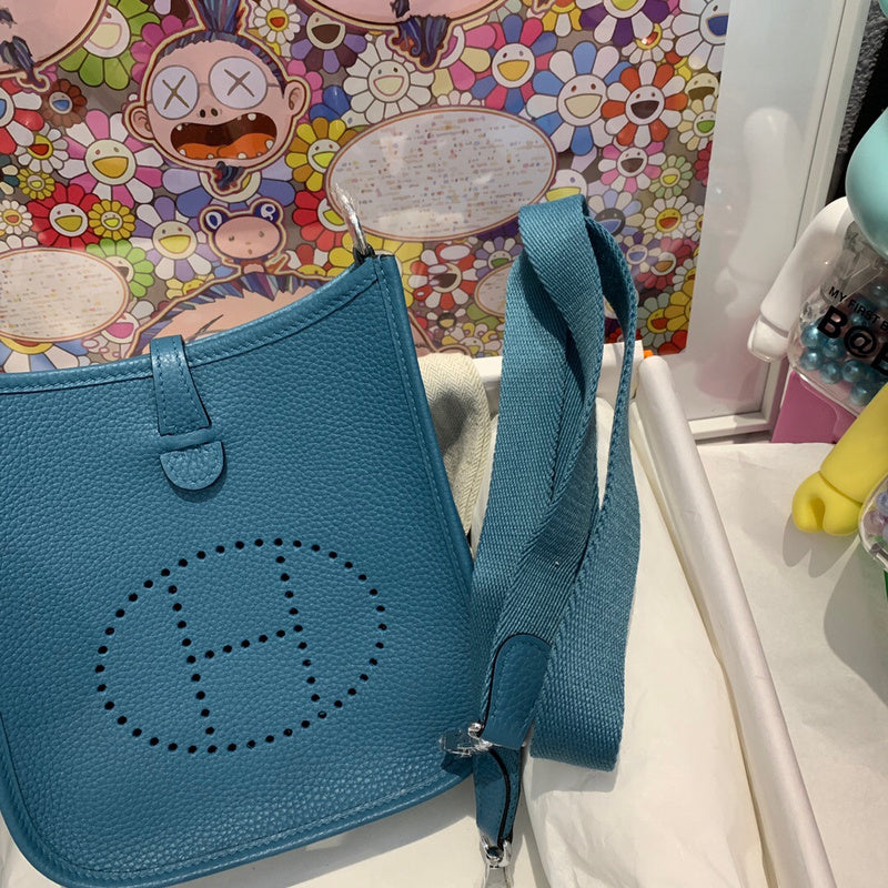 Side view of minimalist structured handbag