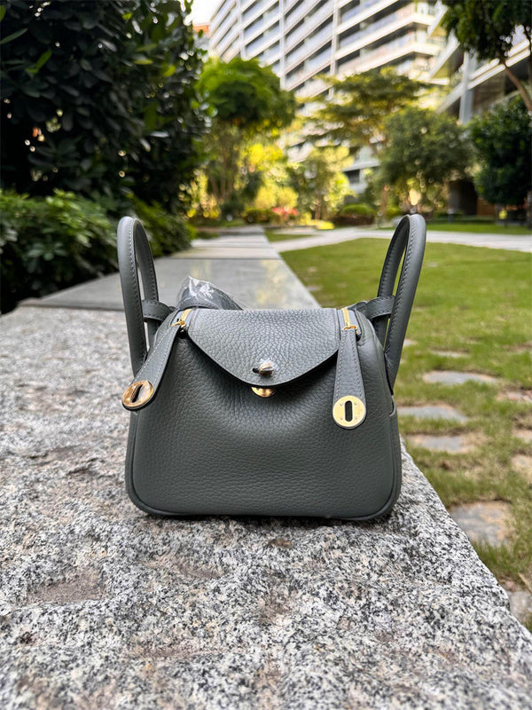 Side view of chic structured handbag
