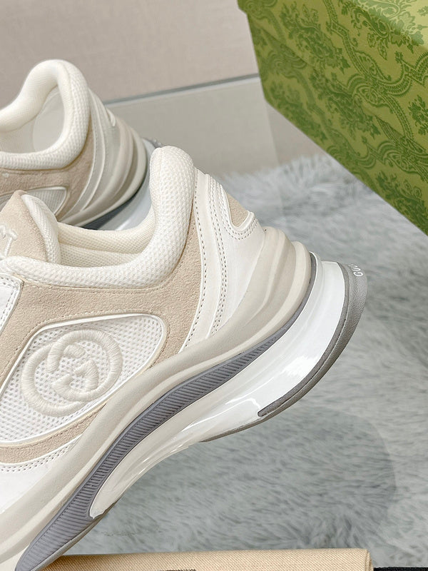 Gucci muted earth tones luxury sneakers view 10 retro runner design