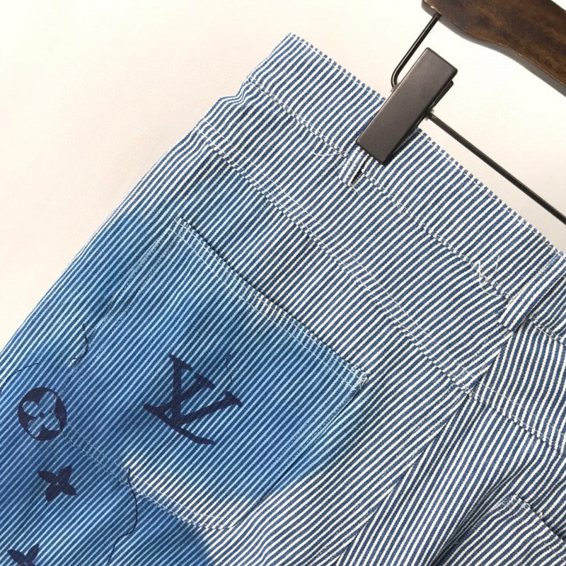 Front view of Louis Vuitton luxury clothing with logo-detail design