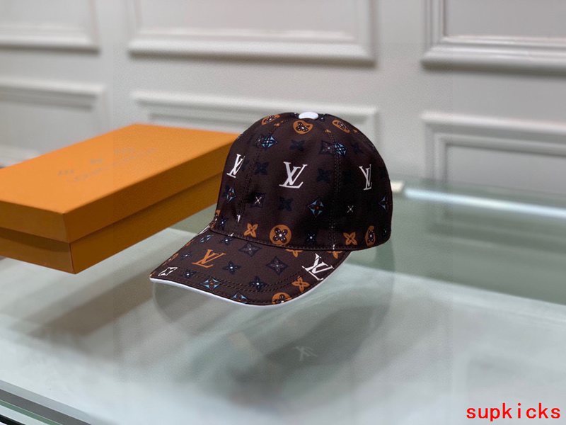 Close-up detail view of Louis Vuitton unisex cap