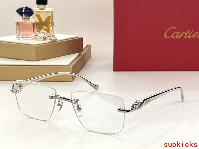 Close-up detail view of Cartier unisex sunglasses