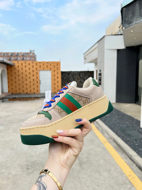 Gucci crisp white luxury sneakers view 7 heritage-inspired look