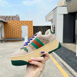 Gucci crisp white luxury sneakers view 7 heritage-inspired look