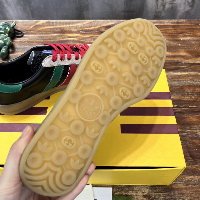 Side profile of Gucci bold contrast sneakers streetwear statement look