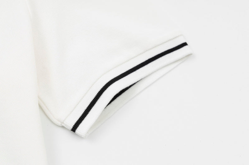 Flat lay presentation of Polo cotton polo shirt with logo-detail design