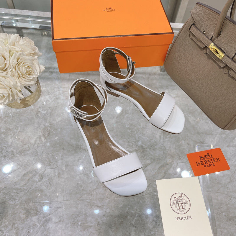 Hermes shoes Style 323 - front view, classic monogram styling (alternate angle)