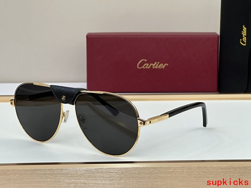 Close-up detail view of Cartier unisex sunglasses