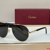 Close-up detail view of Cartier unisex sunglasses