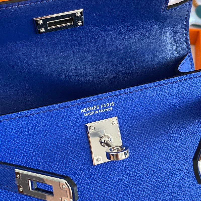 Side view of considered structured handbag