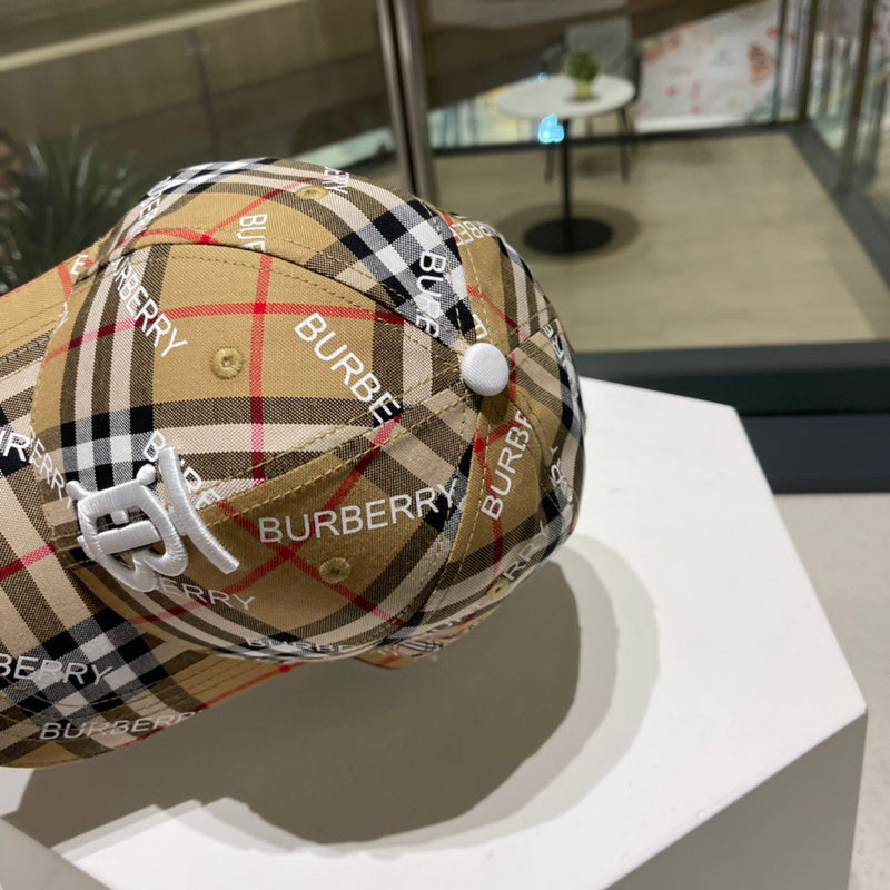 Angled view of Burberry unisex cap
