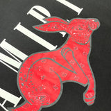 Close-up of Amiri t-shirt craftsmanship
