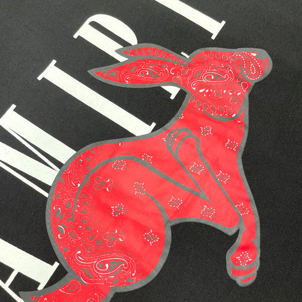 Close-up of Amiri t-shirt craftsmanship