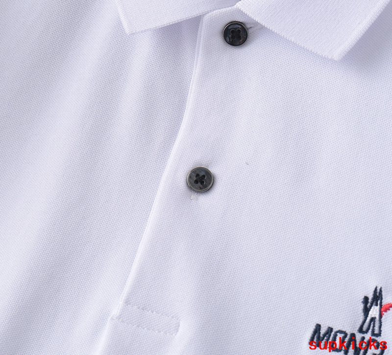 Front view of Moncler luxury clothing with logo-detail design