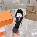 Hermès Nude Low-Top Sneakers - Heel Detail View