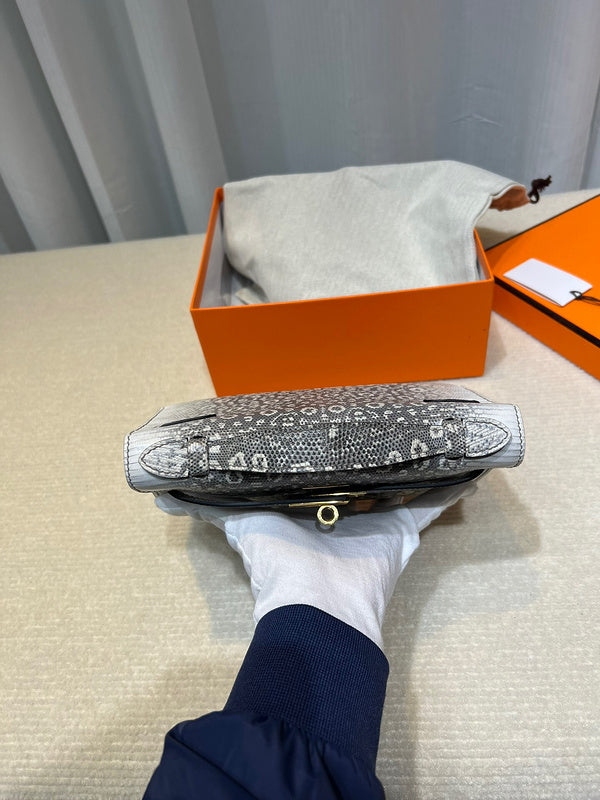 Side view of versatile structured handbag