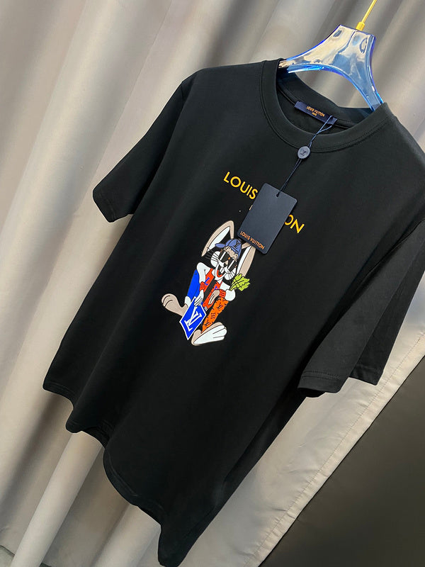 Close-up detail shot of Louis Vuitton cotton t-shirt with tailored silhouette