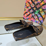 Louis Vuitton Tan Pointed-Toe Flats - Toe Detail View