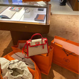 Side view of crisp structured handbag
