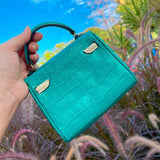 Close-up detail of modernist bag design