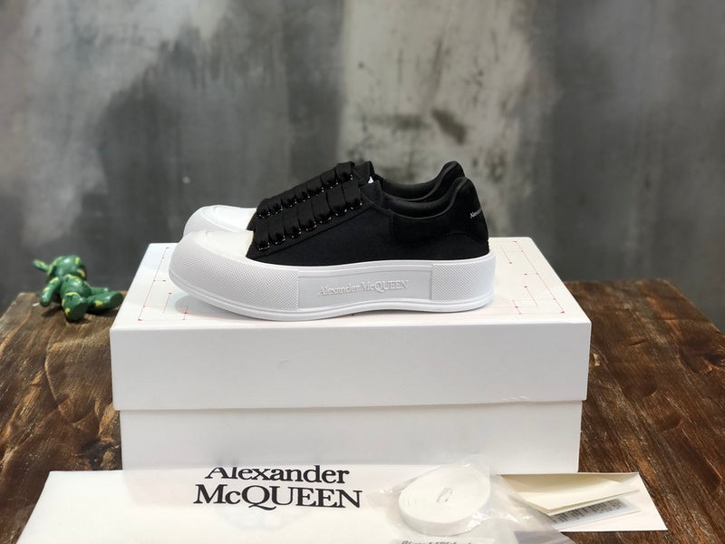 Alexander McQueen Nude Low-Top Sneakers - Detail Shot of Craftsmanship