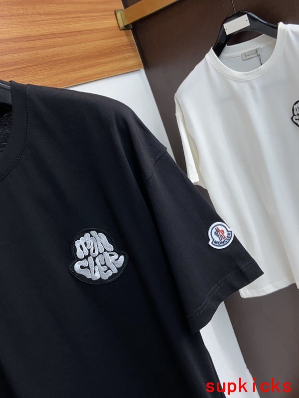 Full styled look of Moncler luxury clothing with relaxed-fit cut