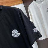 Full styled look of Moncler luxury clothing with relaxed-fit cut