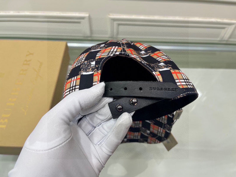 Close-up detail view of Burberry unisex cap