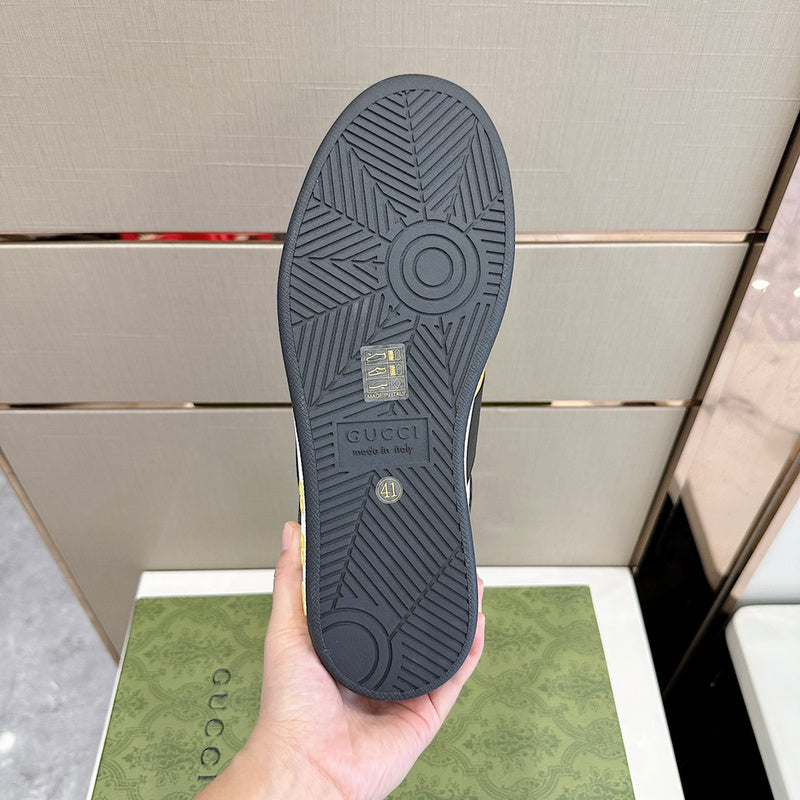 Gucci soft grey luxury sneakers view 10 bold athletic profile