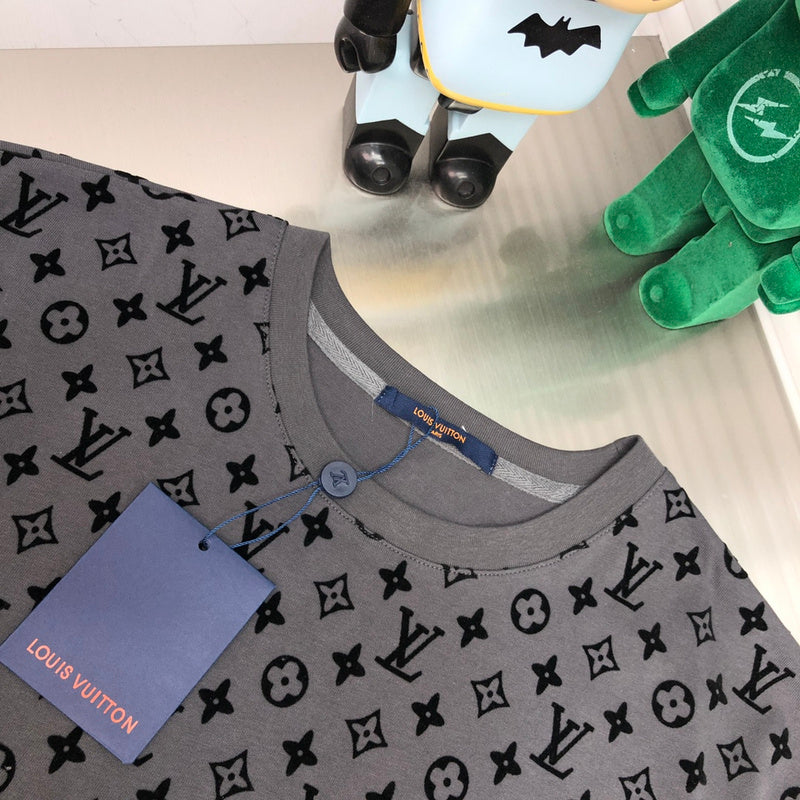 Close-up detail shot of Louis Vuitton cotton t-shirt with relaxed-fit cut