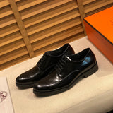 Hermès Black Pointed-Toe Flats - Angled View