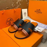 Hermès Black Classic Ballet Flats - Front View