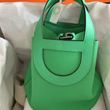 Close-up detail of poised bag design