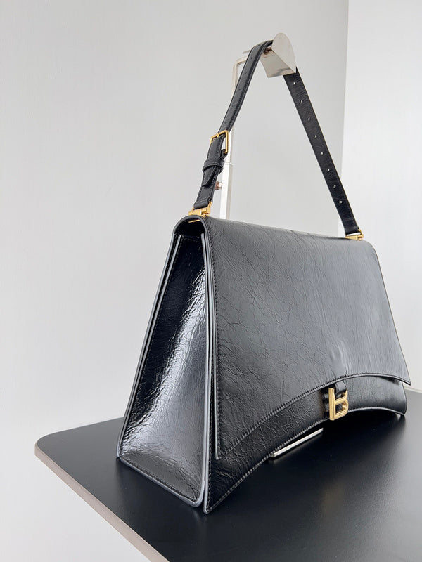 Zivas Charm Polished Finish Fashion Handbag (Contemporary Shape Language) – Angled View
