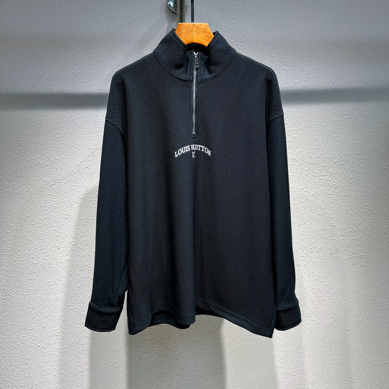 Front view of Louis Vuitton luxury clothing with monogram-inspired silhouette