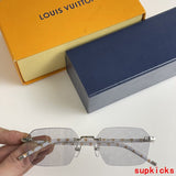 Close-up detail view of Louis Vuitton unisex sunglasses