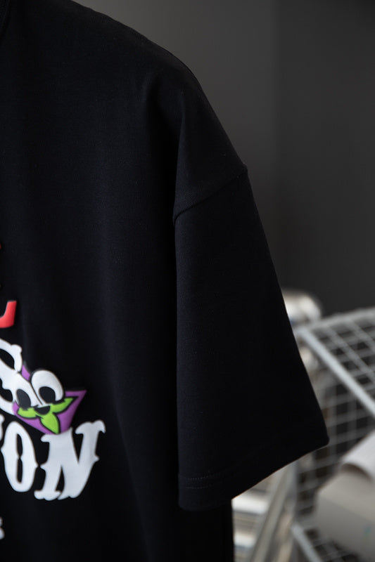 Full styled look of Louis Vuitton cotton t-shirt with signature branding