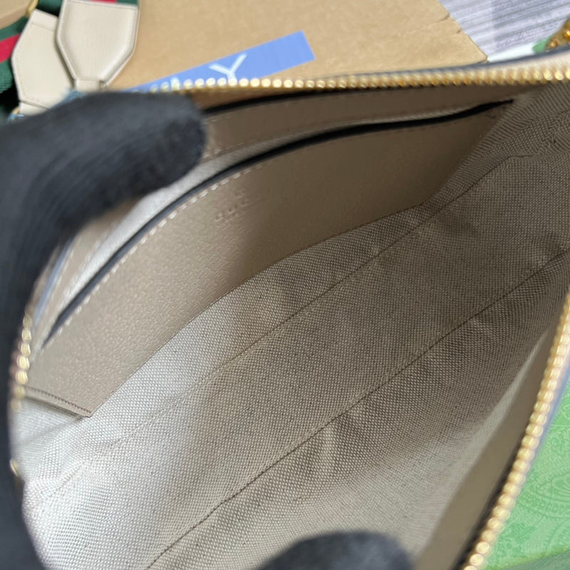 Side view of contemporary structured handbag