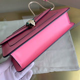 Polished Faux Leather Handbag - Polished Finish | Women's Luxury Handbag #1682 - back view (image 4) of designer-inspired handbag