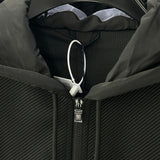 Close-up detail shot of Louis Vuitton luxury clothing with label-forward styling