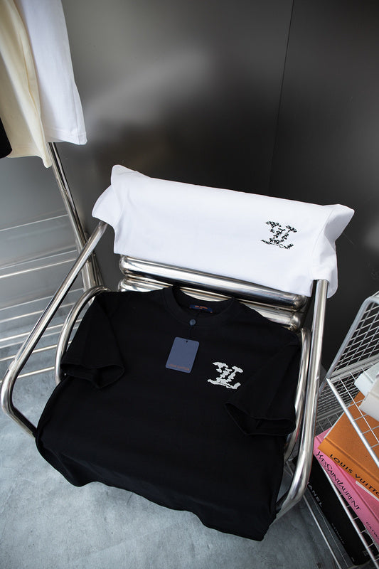 Side profile of Louis Vuitton cotton t-shirt with monogram-inspired silhouette