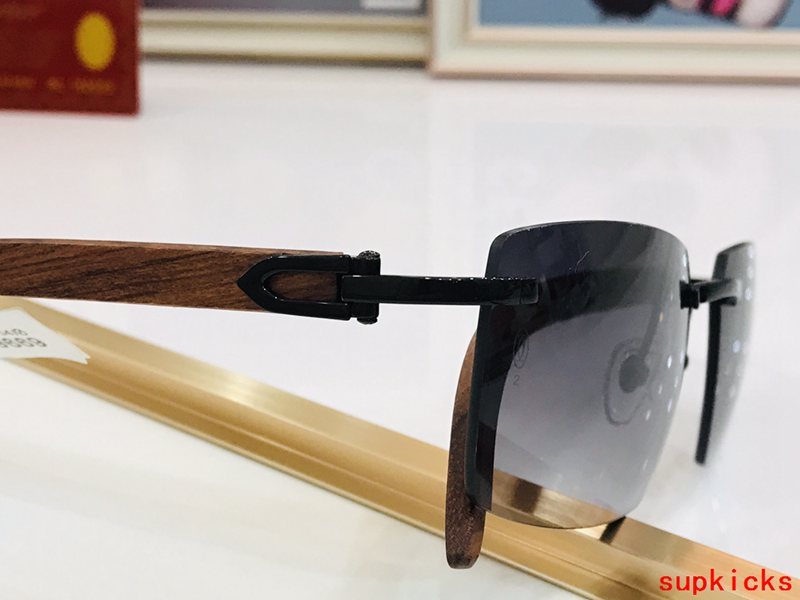 Close-up detail view of Cartier unisex sunglasses