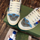 Gucci neutral cream luxury sneakers view 8 breathable knit upper