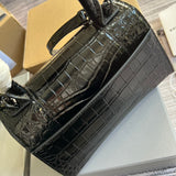 Polished Faux Leather Handbag - Statement Silhouette | Women's Premium Handbag #296 - alternate angle view (image 8) of designer-inspired handbag