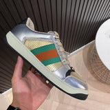 Gucci clean off-white luxury sneakers view 11 bold athletic profile