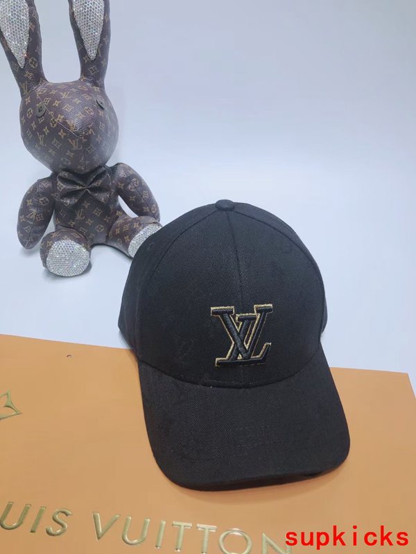 Close-up detail view of Louis Vuitton unisex cap